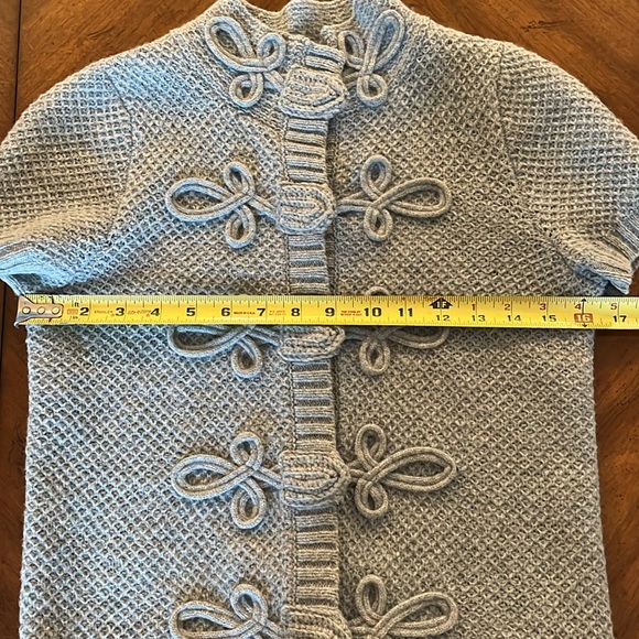 Anthro Charlie & Robin Light-blue Short Sleeve Sweater Sz S - Picture 5 of 8